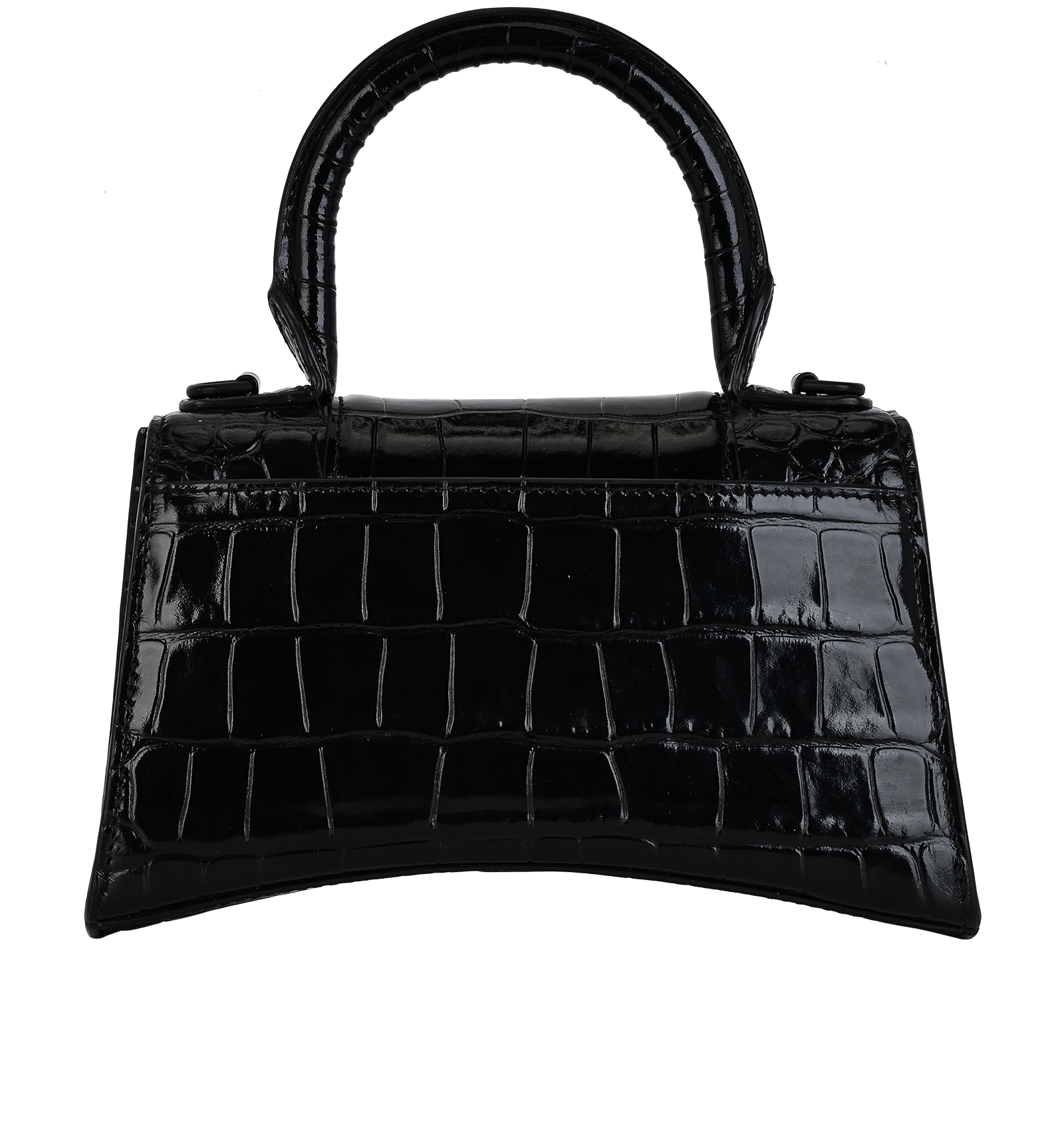 Hourglass XS, &pound;650, Handbags, Black, Mock Croc, Back view